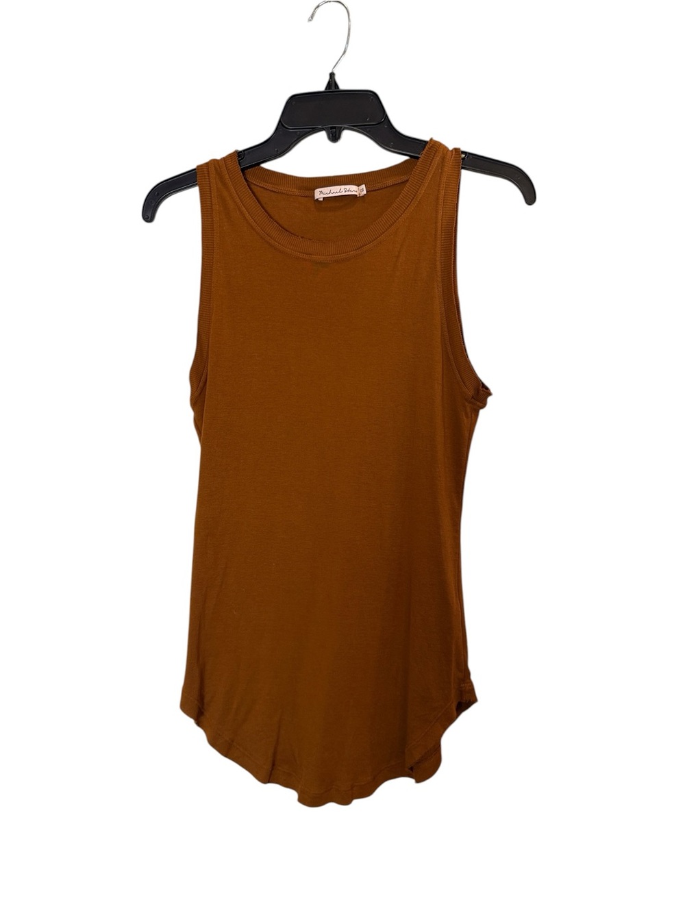 Michael Stars Supima Cotton Distressed Sleeveless Tank Top Chestnut Brown O/S